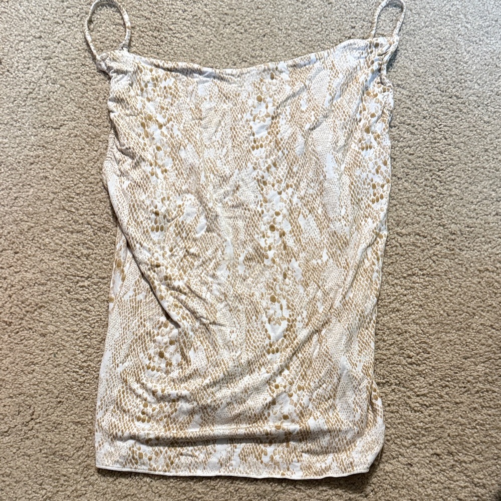 Free People Stylish Beige and White Women's Top